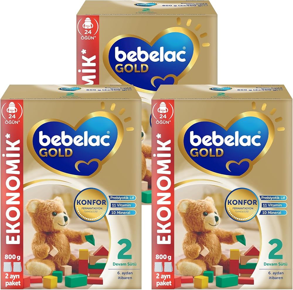 Bebelac Gold 2 Devam Sütü, 6-12 Ay, (3 x 800 Gr)