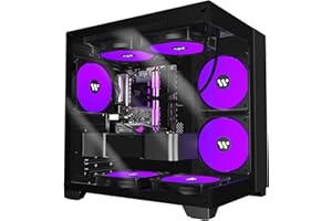 ANSAITE Micro ATX Tower PC Case 4 PWM ARGB Fans Gaming PC Mini Case with 2*Tempered Glass,C770 (770-black)