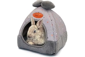 RANYPET Lit Peluche pour Lapin et Cochon d'Inde avec Coussin Amovible - Maison pour Hérisson, Hamster, Chinchilla, Écureuil, Chat