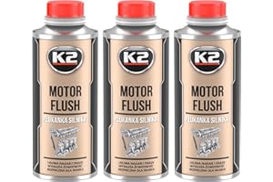 K2 Limpiador de Motor Interior Aditivo de Aceite para Motores Gasolina y Diésel - Pack de 3 Motor Flush - Ayuda a Mantener Limpio el Sistema de Lubricación y Las Cavidades Internas - 250 ml