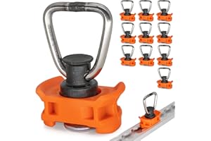 INDUSTRIE PLANET Lot de 10 ferrures d'arrimage simples pour rails d'arrimage d'arrimage en plastique Noir 1000 kg/dan