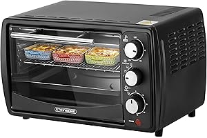 ‎STEINBORG Steinborg® Mini Backofen 13 Liter Krümelblech Ober- und Unterhitze 1.200 Watt Miniofen mit Timer kleiner Backofen für Camping oder Haushalt freistehend stufenlose Temperaturregelung bis 230°C