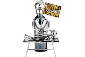 ‎BRUBAKER BRUBAKER Weinflaschenhalter Physiotherapeut - Metall Flaschenhalter Physiotherapie - Wein Geschenk für Masseure und Physiotherapeuten - Flaschenständer Skulptur inklusive Geschenkkarte