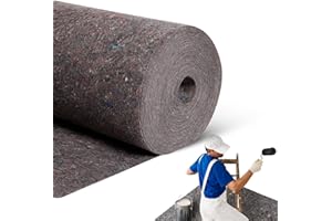 PLAYZOCO Fieltro Protector de Suelos Pintor, Rollo Fieltro para Suelo y Muebles, Producto reciclable, Uso en Reformas, Pintura y Mudanzas, Capa Polietileno Antideslizante 180 g/m2, 1 Rollo de 90 cm x 20 Metros