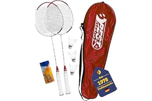 ‎BEST SPORTING Best Sporting Badminton Set 260 XT – Mit 2 leichten Schlägern, 3 Bällen und praktischer Tragetasche – Perfekt für den Freizeitsport im Garten, Park oder am Strand