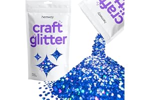 HEMWAY Paillettes pour artisanat gobelets en résine holographique bleu saphir cartes bijoux de Noël bougies super épaisses 100 g/3,5 oz