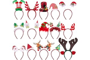 BQTQ 15 Pièces Bandeaux de Noël Serre-Têtes Christmas Headband pour Party Costumes de Noël