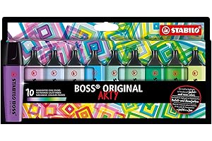 Evidenziatore - STABILO BOSS ORIGINAL - ARTY - Cool Colors - Astuccio da 10 - Colori assortiti