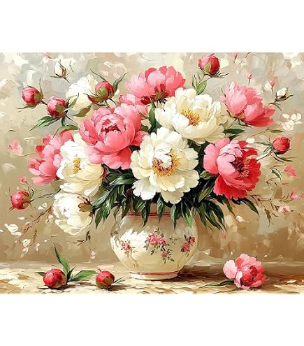 RICUVED Peinture Par Numéros Fleur 30x40 Cm – Kit Complet Avec Toile, Pinceaux Et Acryliques – Cadeau Relaxant Adulte