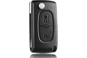 FINTERRY Auto Schlüsselgehäuse für Peugeot 207 307 308 407 408 3008 5008 Partner | Citroën C3 C4 C5 C6 C8 Berlingo Jumpy - 2-Tasten Autoschlüssel Hülle Ersatz Funkschlüsselgehäuse - Modell CE0536