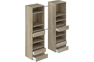 Movian Idro moderner 2-teiliger Kleiderschrank, 48 x 177 x 200, Eiche Optik