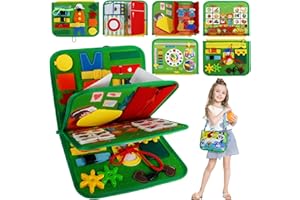 TZPAUG Busy Board pour Jouet Enfant Montessori 2 3 4 Ans, Jeux educatif Enfant pour Apprendre Motricité Fine, Jouet Éducatif Préscolaire, Activite Livre Sensoriel, Cadeau pour Garçons et Filles