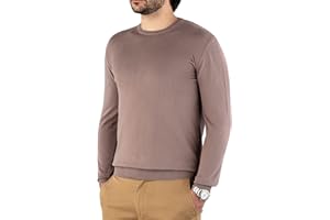 Cashmere Zone - Maglione Uomo Girocollo in Puro Cotone Egiziano Artigianalità Italiana e Confort a Manica Lunga