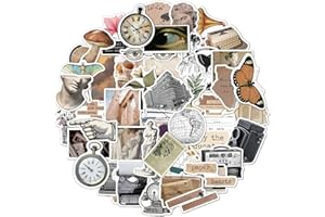 LEIKEDUN Vintage Sticker Set 50 Stück Aesthetic Aufkleber Scrapbooking Stickers Retro Aufkleber für Laptop Skateboard Helm Koffer Fahrrad Motorrad DIY Fotoalbum Bullet Journaling