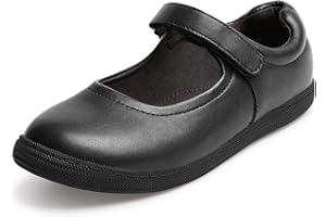 festooning School Shoes for Girls Mary Jane Uniform Flats Black Dress Shoes for Little Big Kids for Christmas Wedding Party
