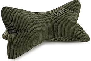 MAGMA Leseknochen INGA, Cord Look, Farbe grün, 42cm x 22cm, ergonomische Form für Nacken- oder Lendenstütze, Flexible Stütze für Bücher, E-Books oder Tablets