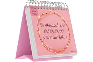 ‎ALPHA EDITION Alpha Edition - Die schönsten Frauen sind die, die sich selbst treu bleiben 2026 – Postkartenkalender 17×16 cm mit 53 Zitaten & Motiven, Tischkalender mit Aufsteller & Perforation, FSC-Papier