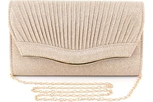 NiCoLa Lady Evening Clutch Bag Sparkling Women's Clutch Glitter Handbag Clutch Purse Retro Classic Shoulder Bag for Women Bride Wedding Banquet Prom Party, with Removable Chain for Formal Dress