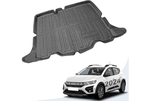 GIUD Dacia Sandero 3/Sandero Stepway 3 III 2021 2022 2023 2024 Tapis de Coffre, Facile à Nettoyer Résistant aux Rayures, Matériel TPE Tapis Accessoires Dacia Sandero 3 (Inférieur du Coffre)