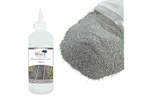 WWS WAR WORLD SCENICS War World Scenics 1kg Ballast & 500ml Glue Kit for Model Rail Tracks – Extra Fine Dark Grey