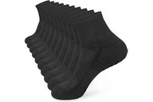 OUHOS Womens Ladies White Black Running Trainer Ankle Socks Anti Blister Walking Hiking Sports Socks Cushioned Work Support Cotton Socks for Womens 4-7 Multipack Breathable Cycling Athletic Socks 5 Pairs