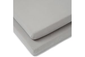 Clair de Lune 2 Pack Fitted Jersey Cotton Cot Sheets 60 x 120 cm (Grey)