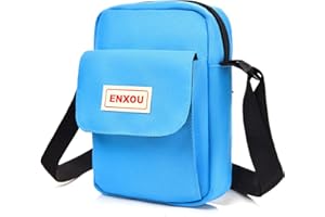 ENXOU Waterproof One Shoulder Bag Messenger Bag Side Bag Crossbody Bag for Working Shopping School Fishing Camping Hiking Daily Use for Men Women Boys Girls (Blue)