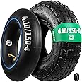 MOOVMOOV Tyre Set 4.10/3.50-4 with TR87 Bent Valve Inner Tube | Compatible with Hand Trucks, Trailers, 4-Wheel Garden Carts - For 410x350X4 Tyre