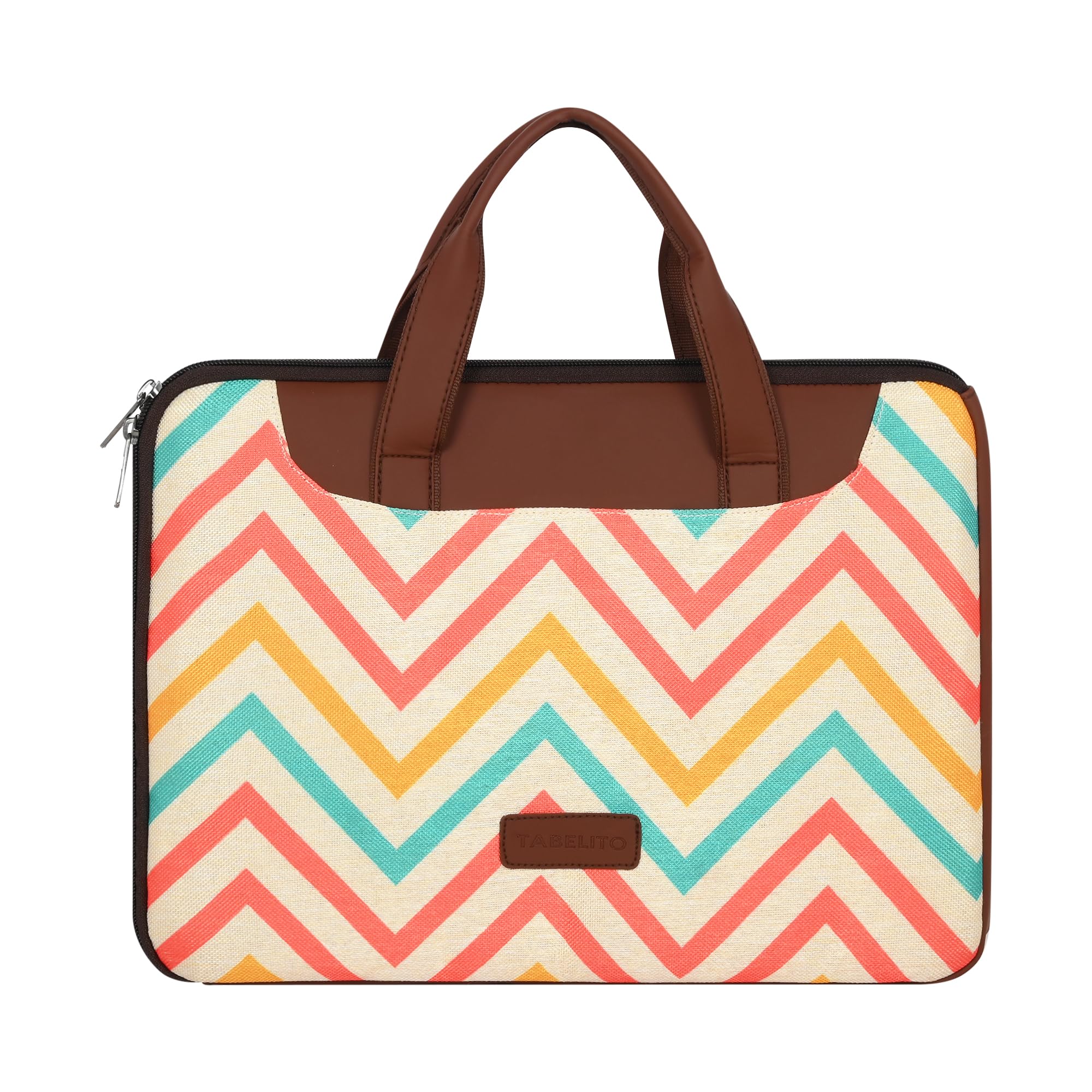 Tabelito Laptop Sleeve Bag 13" to 15.6 inch for Women Jute and Vegan Leather Office Everyday Handbags