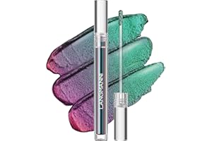 BELIKY GIRL Blu pavone diventa verde Chameleon Liquid Eyeshadow Tri-color Diamond Sparkling Liquid Eyeshadow Confezione singola (PEACOCK)