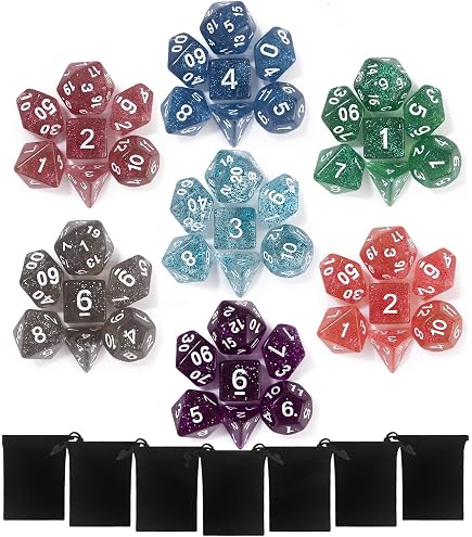 Dés D&D Vampire Sanglant – Set De 7 Dés Polyédriques Avec Éclaboussures Réalistes Pour Jeux De Rôle Horreur