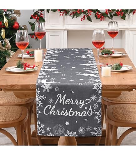 Tischläufer 40 X 140 Cm In Grau/hellgrau Mit Kurbelstickerei – Moderner Karo-Look Für Tischdeko