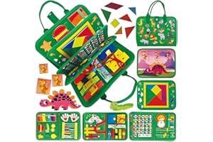 SUNXBUK Busy Board Montessori,Jouet Enfant 2 Ans,Jeu Educatif 2 Ans,Livre Montessori 0-3 ans Enfants,Tableau Sensoriel d'Activités Jeux Educatif,Planche Activités Apprendre Motricité Fine,Cadeau Garcon