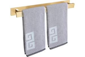 MARKCCO Porte-Serviettes de Salle de Bain - Auto-adhésif ou à vis - Support Mural en Acier Inoxydable - Imperméable et antirouille - Convient pour Salle de Bain, Camping-Car, Cuisine (50 cm, doré)