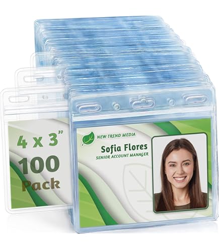 Aazon.co : EcoEarth Horizontal PVC ID Badge Holder With Etal Clips & Vinyl Straps With Soft - View #11