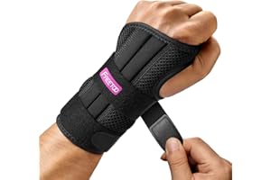 FREETOO Doctor Approved Wrist Support with 3 Stays, Day Night Carpal Tunnel Wrist Splint for Men Women,Wrist Support Brace for Arthritis,Tendonitis,Sprained,RSI, Sports Protect, Left(S/M:13-18CM)
