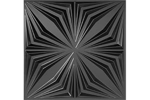 EURODECO Paneles 3D de plástico PVC, para pared o techo, diseño brillante, para sala de juegos, 12 unidades de 3 m², D126 negro