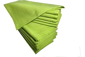 GFI LINEN CLUBS Everyday Cloth Napkin in 100% Cotton 18x18 Lime Green,Wedding Napkins, Cocktails Napkins, Fabric Napkins, Cotton Napkins Mitered Corners & Generous Hem, Machine Washable Dinner Napkins, Set of 12