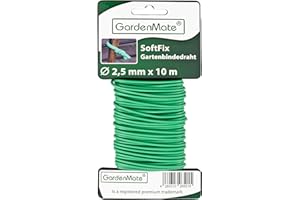 GardenMate 12x Bobine Filo di Ferro da Giardinaggio Rivestito Gommato con Schiuma 2,5 mm x 10 m