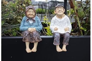 Marco Paul Interiors Juego de 2 estatuas de abuelo, figuras de abuela y abuelo, adorno de resina, esculturas decorativas, recuerdo, hogar, jardín, interior, exterior, novedad, pareja, abuelo, regalos