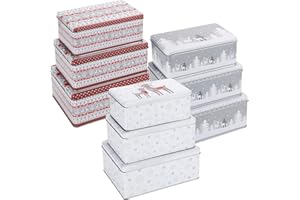 heimtexland ® Set di 3 contenitori per biscotti, motivo natalizio, mod. 658, Metallo, Rentiere Weiss - Eckig, 20x16x9 cm