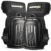 Thunderbolt Dual Gel Work Knee Pads - Professional Knee Pads with Non-Slip Shell and Adjustable Straps - for Construction, Ti