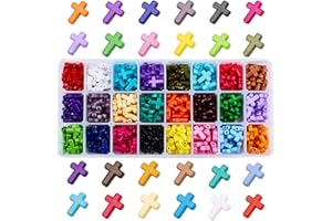 PH PANDAHALL PandaHall Elite Caja de 480 Abalorios de Acrílico para Collares Pulseras y Otras Joyas Artesanales Colgantes en Forma de Cruz Colores Variados Aprox. 20 Unidades de Cada Color 480 Unidades en Tota