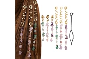 XCSJ Bijoux Dreadlocks Cheveux Bijoux Spirale Cheveux Viking Spiral Hair Perles Clips En Spirale Perles De Cheveux Vikings Spiral Bijoux De Cheveux Style Viking Spirale Cheveux Accessoire-6pcs (Or)