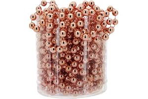 MIJOMA Guirnalda de perlas – Encantadora cinta de perlas, elegante cadena de perlas y cuerda decorativa | Elegante decoración de mesa, Navidad, Adviento y boda | perlas decorativas de 8 mm de largo |