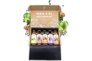 TIMBER TASTE® Dankeschön Geschenke für Männer - Öl Geschenkset (5x40ml) - Knoblauchöl Rosmarinöl sowie Pfeffer Chili & rauchigem Öl - BBQ Grill ZUbehör - Aus deutscher Ölmanufaktur