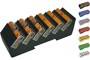 PRINT WORTH 3D Din Rail Hutschienenhalter für 6x Wago Klemmen/lever clamps 221-412/413/415 (Wagoklemmen nicht im Lieferumfang!) (Weiß)