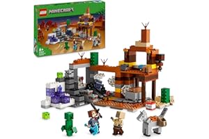 LEGO Minecraft The Badlands Mineshaft - Interactive Toy with Explorer, Creeper and Spider Figures, plus Exploding TNT Function - Gaming Gift for 8+ Year Old Boys & Girls - 21263