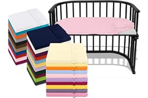 ‎EMILY´S CHECK Emily´s Check Kinder Jersey Spannbetttuch für Beistellbett und Wiege 1476.2098, 40 x 80 cm, zartrosa