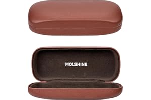molshine Twarde etui na okulary przeciwsłoneczne, przenośne, duże etui na okulary z chustką, dla kobiet i mężczyzn, w podróży i do pracy